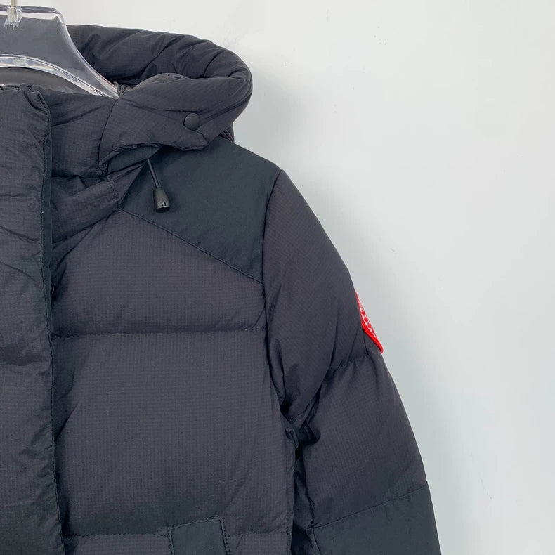 Canada Goose Black Long Down Jacket Hooded
