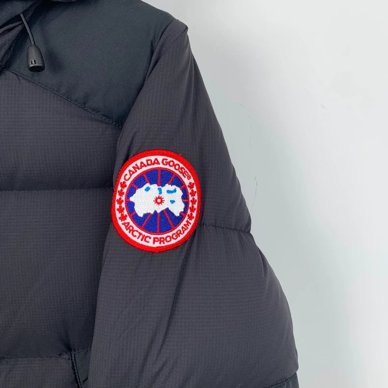 Canada Goose Black Long Down Jacket Hooded