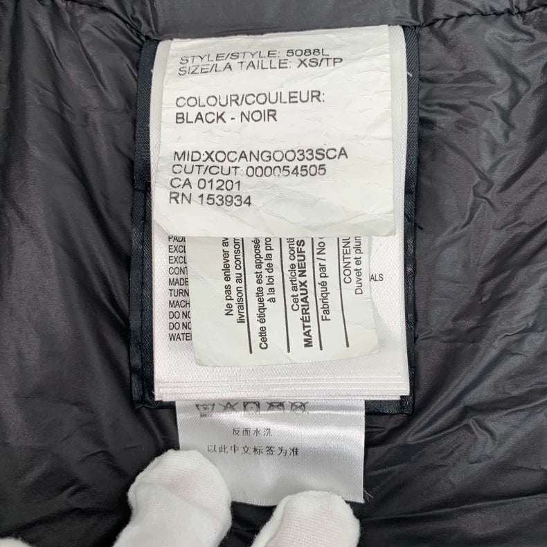 Canada Goose Black Long Down Jacket Hooded