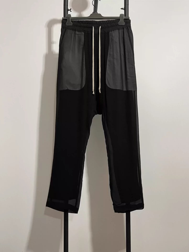 Rick Owens Black Drop-Crotch Pants