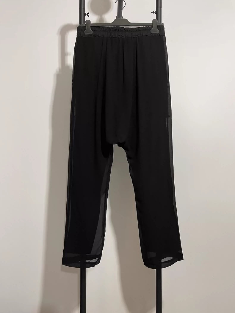 Rick Owens Black Drop-Crotch Pants