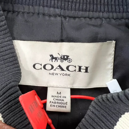 Coach Leather Colorblock Baseball Jacket