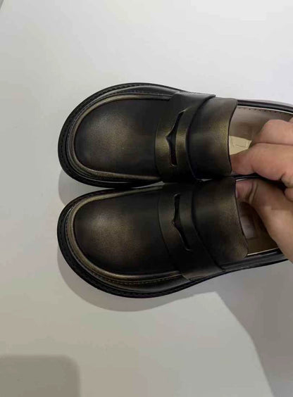 Black Leather Loafers by LOEWE