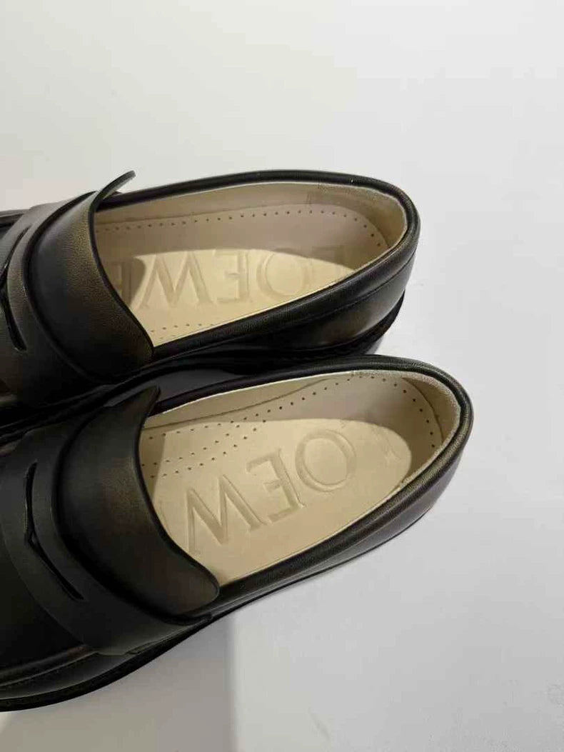 Black Leather Loafers by LOEWE