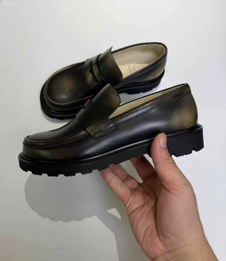 Black Leather Loafers by LOEWE