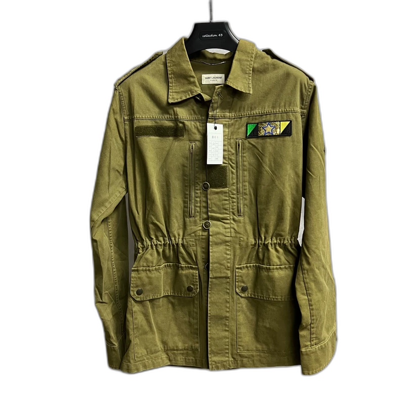 Saint Laurent Olive Green Jacket with Logo