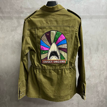 Saint Laurent Olive Green Jacket with Logo