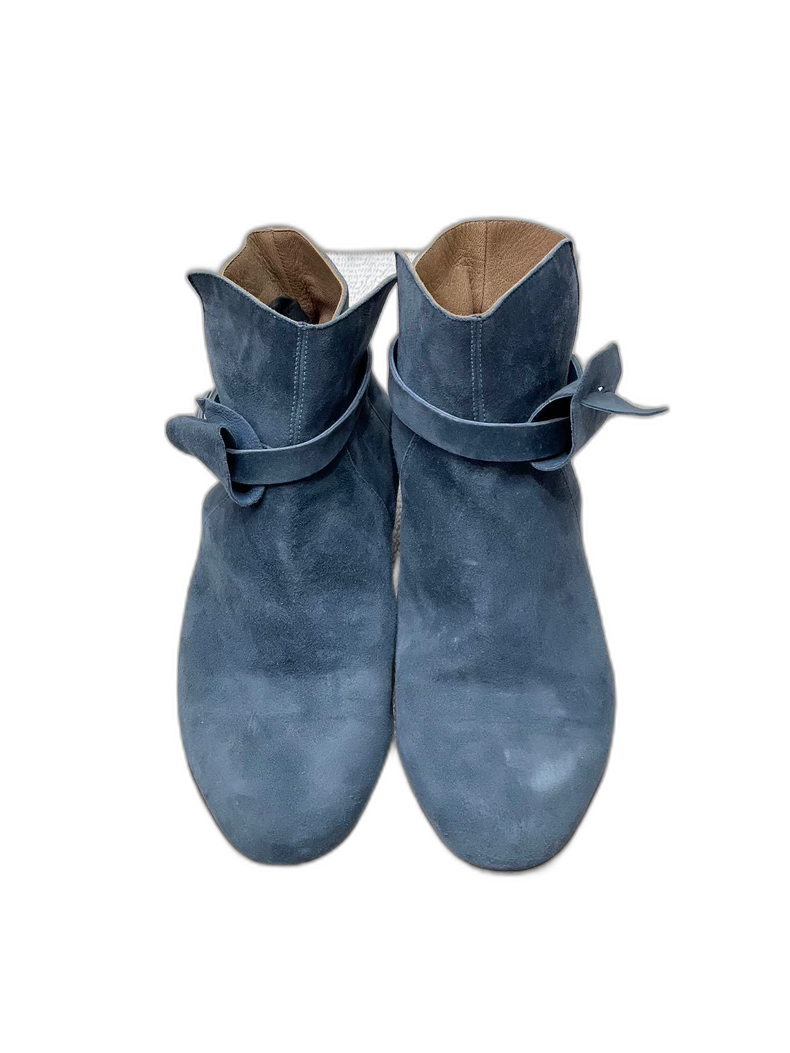 Hermes Kelly Blue Low Heel Boots