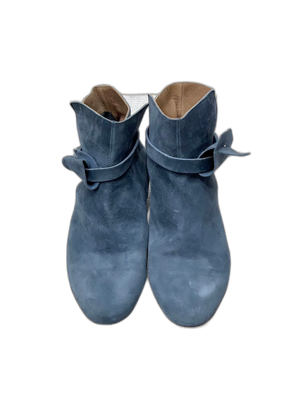 Hermes Kelly Blue Low Heel Boots