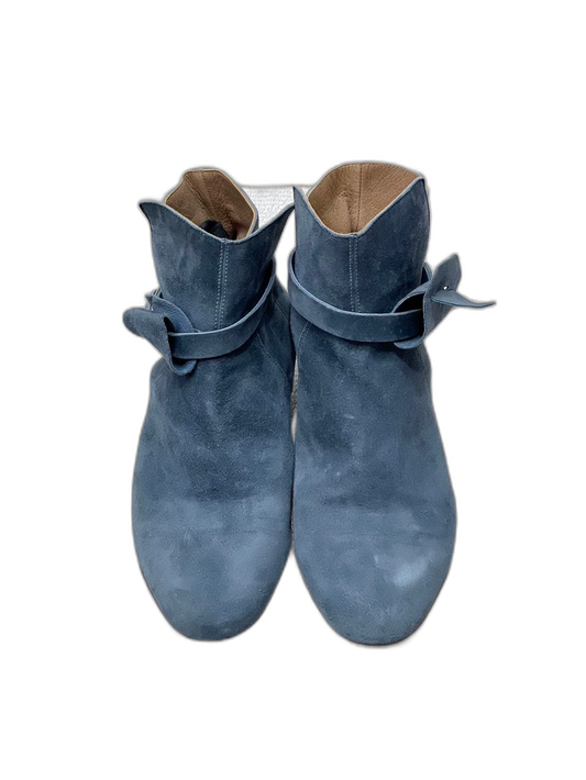 Hermes Kelly Blue Low Heel Boots