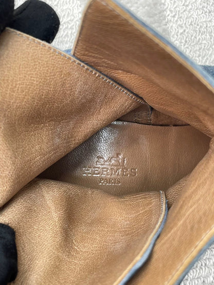 Hermes Kelly Blue Low Heel Boots