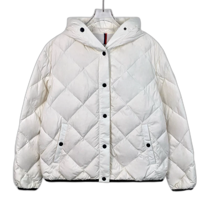 White Diamond Quilted Hooded Jacket