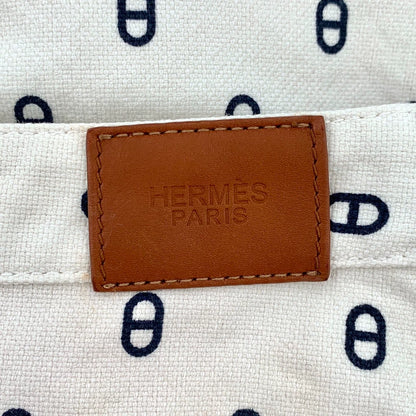Hermes White Cotton Denim Skirt-yf