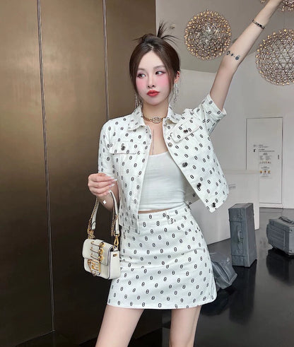 Hermes White Cotton Denim Skirt-yf