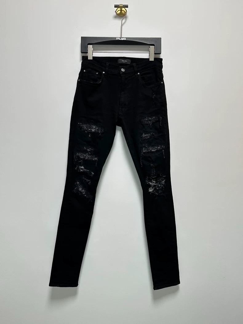 Amiri Black Distressed Denim Pants