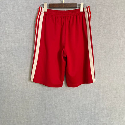 Red Gucci Logo Drawstring Shorts