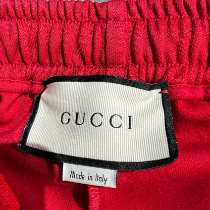 Red Gucci Logo Drawstring Shorts