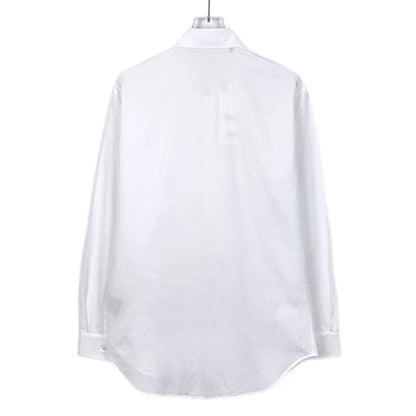 White Logo Print Long Sleeve Shirt