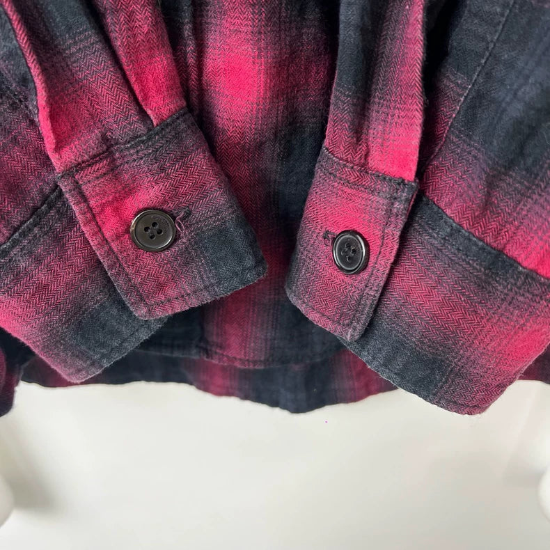 Saint Laurent Red Black Plaid Shirt