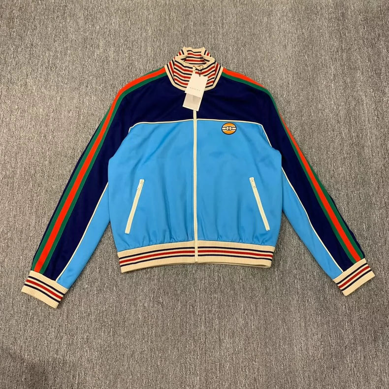 Gucci Blue Side Stripe Logo Jacket