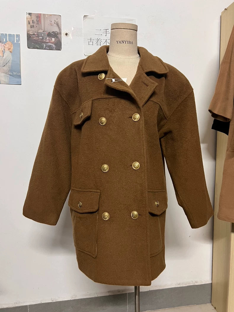 Vintage Dior Wool Blend Double-breasted Coat