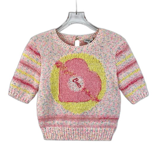 Chanel Colorful Heart Knit Short Sleeve Sweater