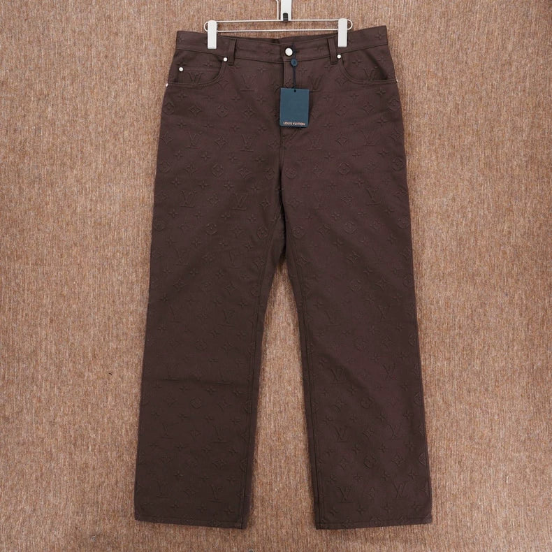 Louis Vuitton SS25 Logo Print Denim Jeans-yf