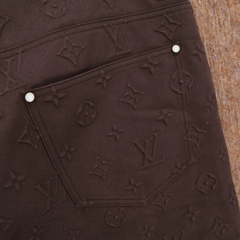 Louis Vuitton SS25 Logo Print Denim Jeans-yf