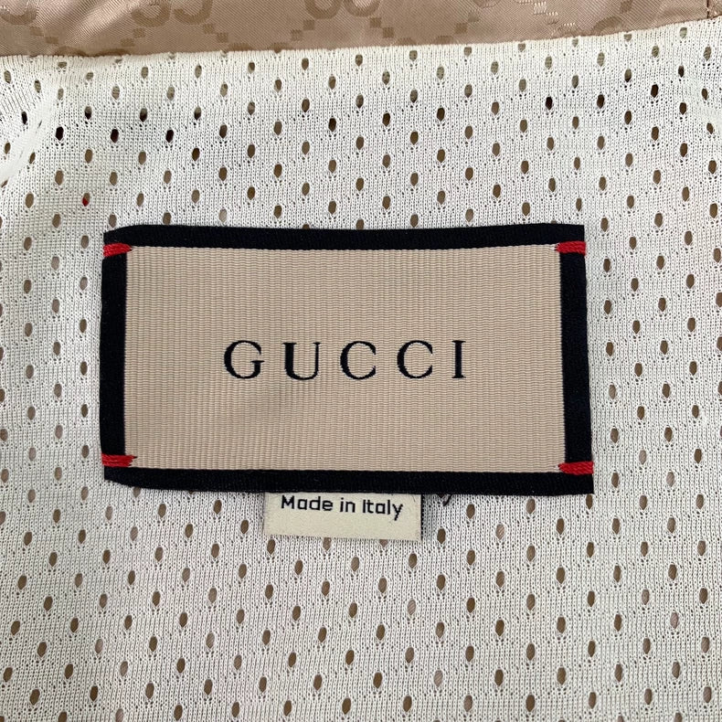 Gucci Brown Logo Print Hooded Jacket