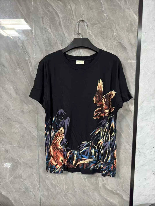 Saint Laurent Tiger Eagle Short Sleeve T-Shirt