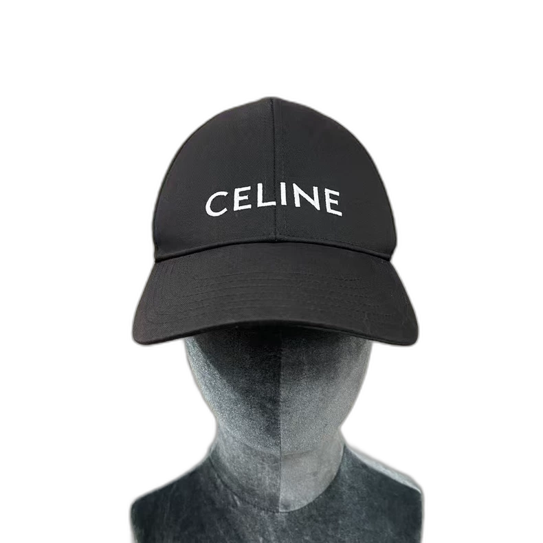 Celine Black Cap with White Logo
