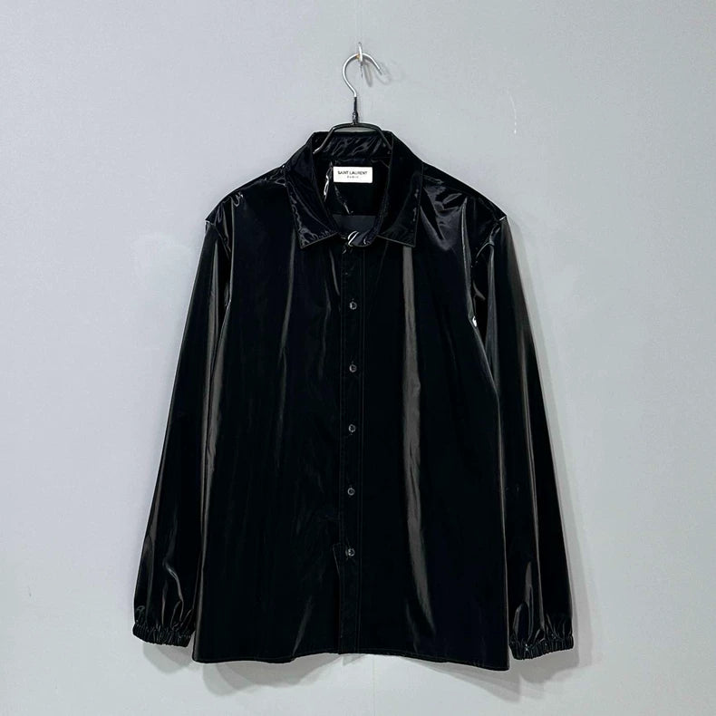 Black Glossy Shirt by Saint Laurent Paris