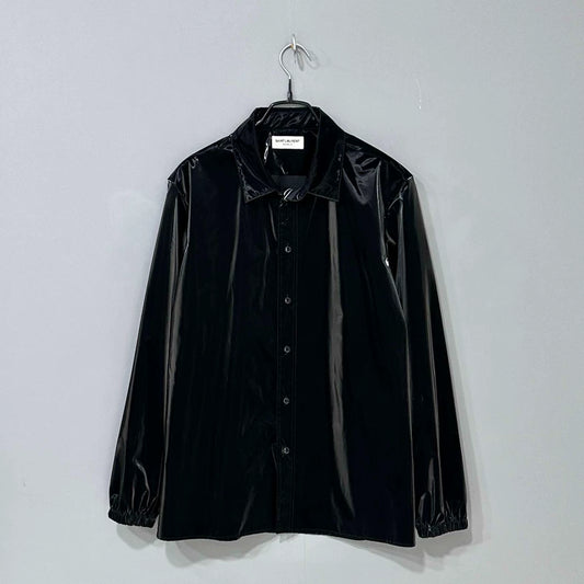 Black Glossy Shirt by Saint Laurent Paris