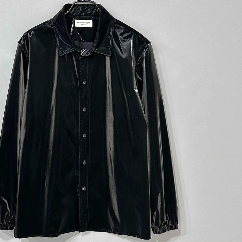 Black Glossy Shirt by Saint Laurent Paris
