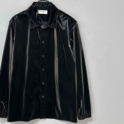 Black Glossy Shirt by Saint Laurent Paris