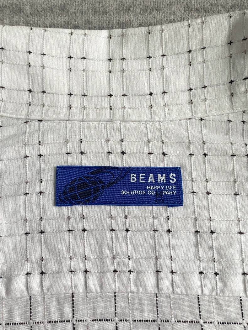 Vintage Beams Embroidered Check Long Sleeve Shirt-zp