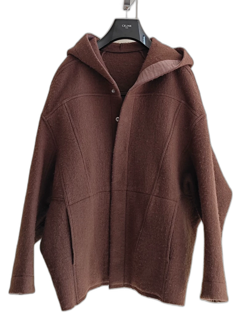 Rick Owens Peter Jacket Brown Wool Coat