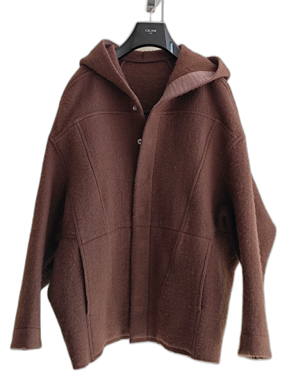 Rick Owens Peter Jacket Brown Wool Coat