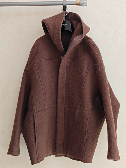 Rick Owens Peter Jacket Brown Wool Coat