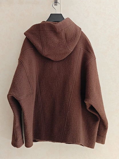 Rick Owens Peter Jacket Brown Wool Coat