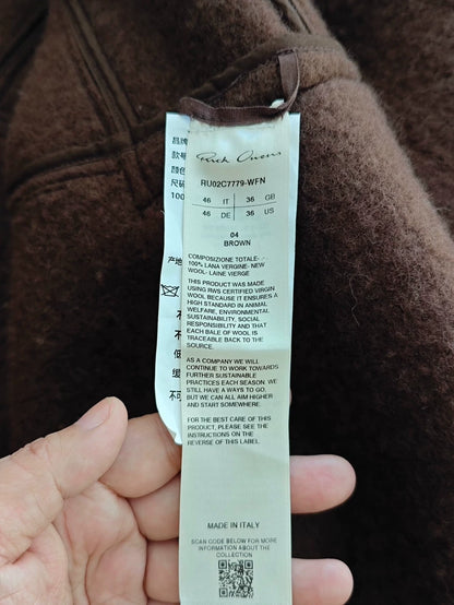 Rick Owens Peter Jacket Brown Wool Coat