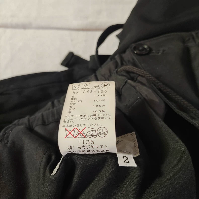 Yohji Yamamoto Black Strap Pants