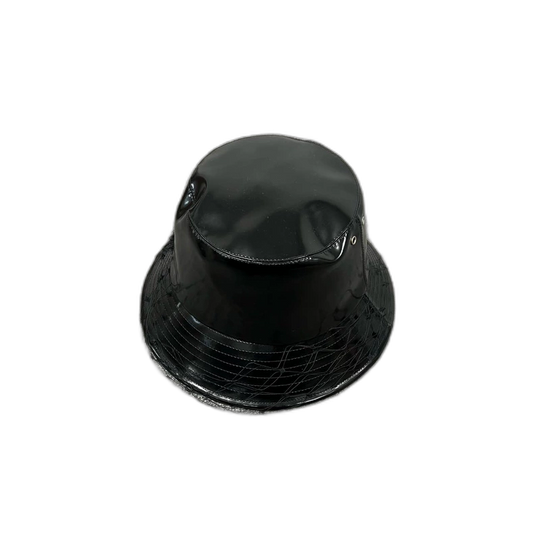 Black Patent Leather Fisherman Hat