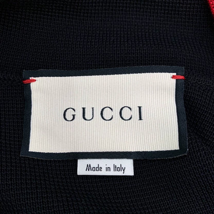 Black Striped Silk Knit Cardigan