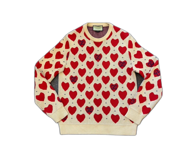 Gucci Heart Pattern Knit Sweater Men