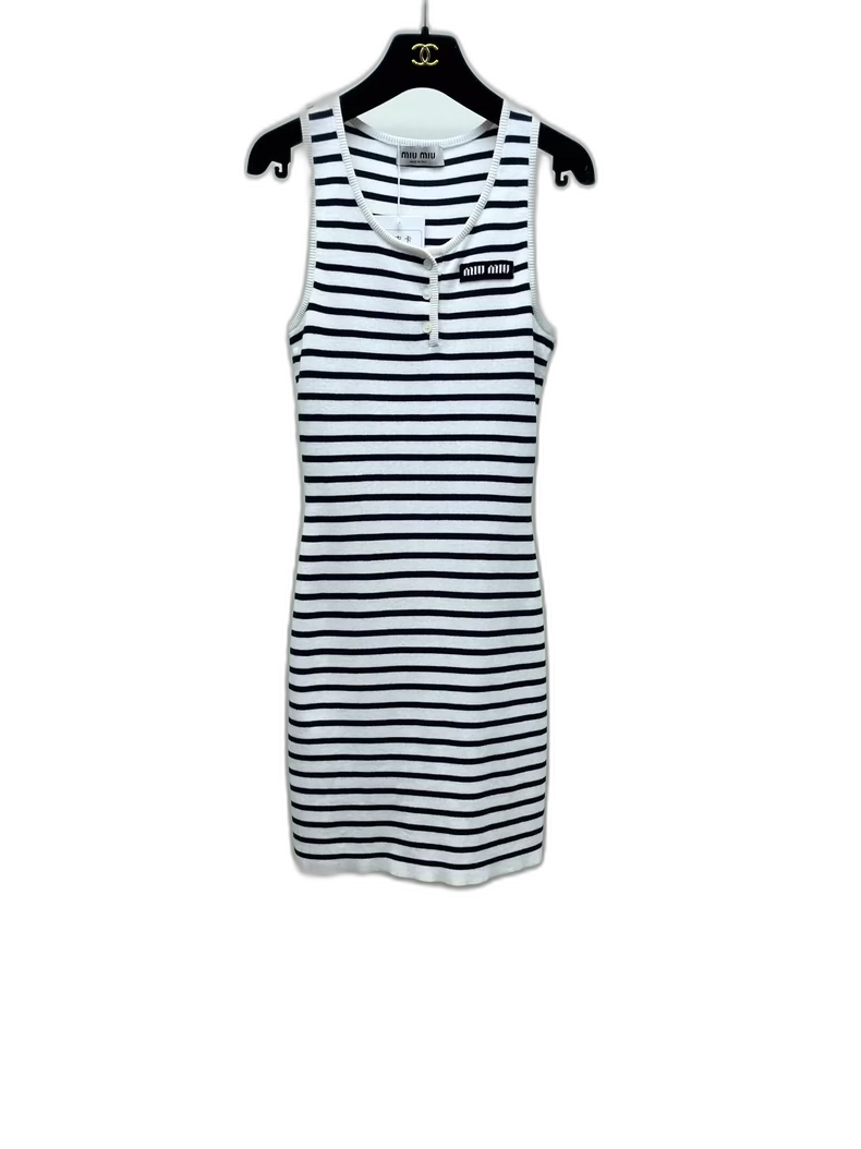 miumiu Striped Knit Dress