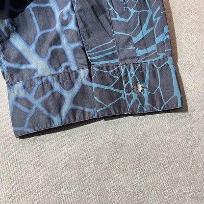 Hermes Blue Leaf Print Long Sleeve Shirt