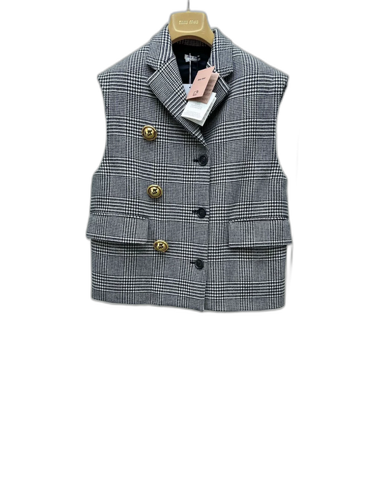 miumiu Sleeveless Checked Top