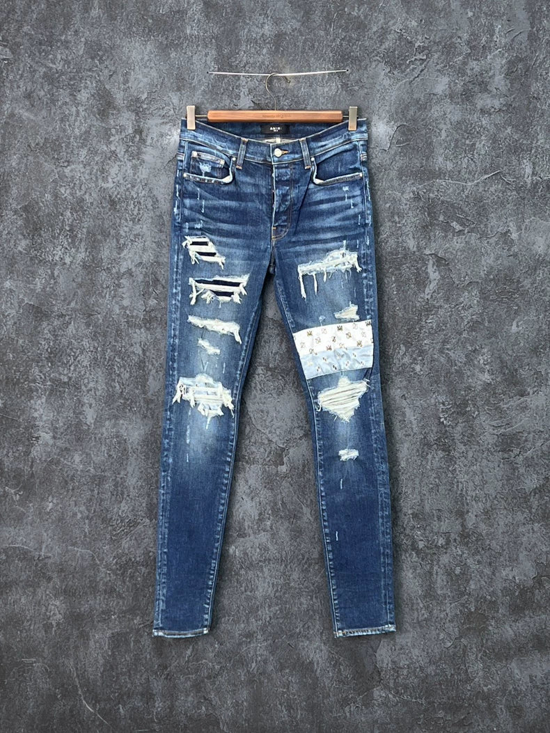 Distressed Design Denim Pants for Men