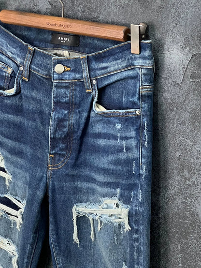 Distressed Design Denim Pants for Men
